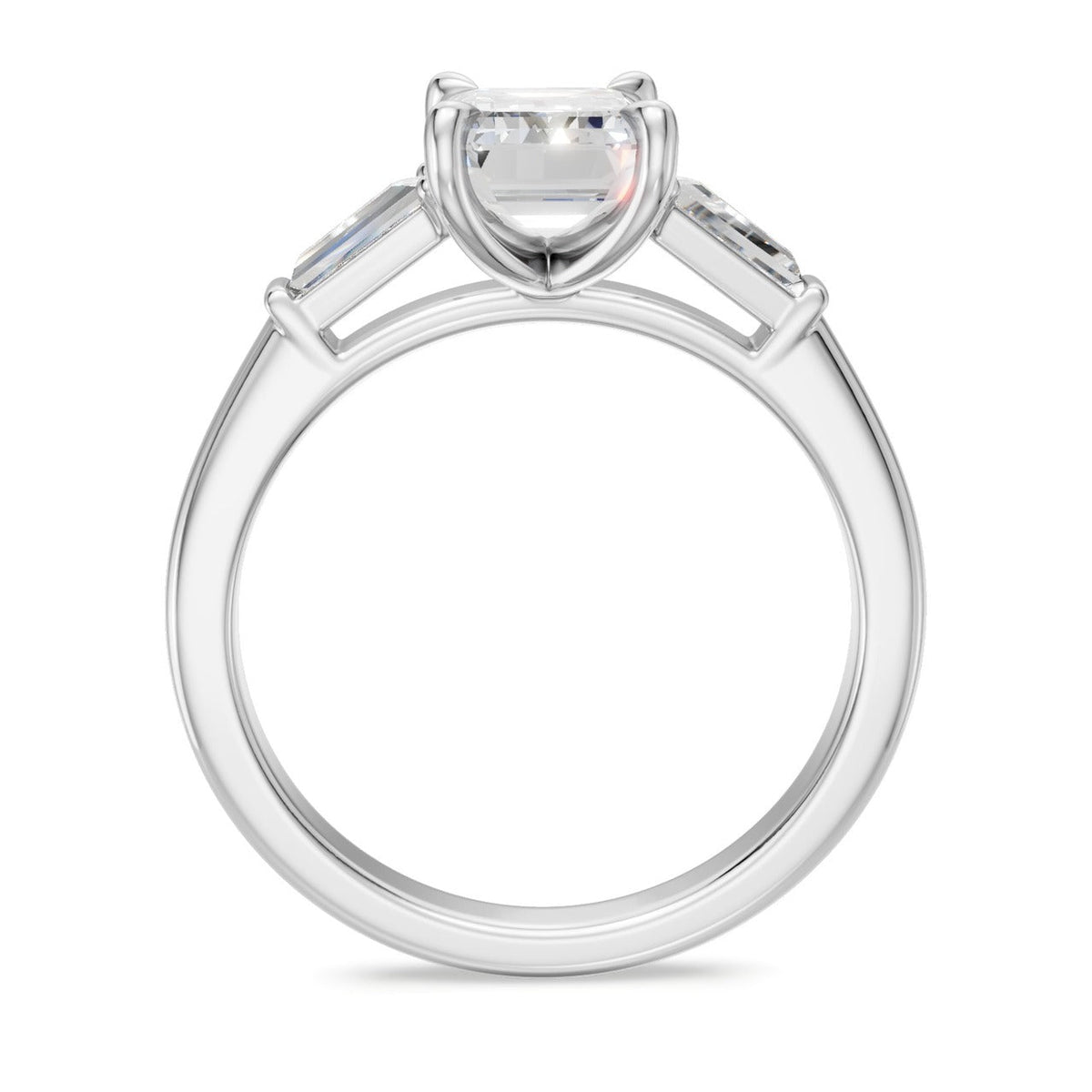 3Diamonds tappered emerald 1,40 ct. - BREEDIA