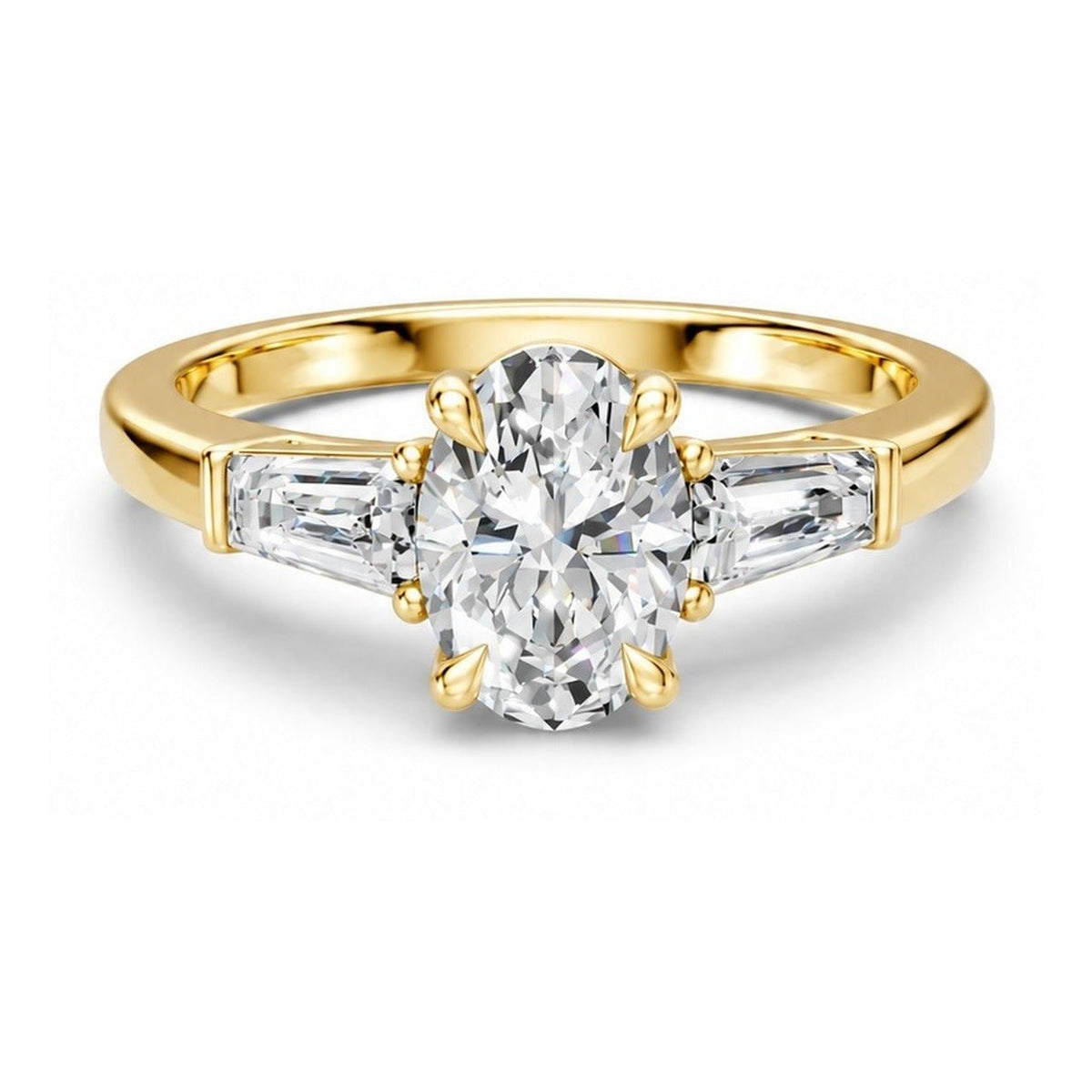 3Diamonds tappered oval 1,40 ct. - BREEDIA